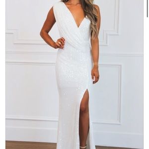 Bella &Bloom white sequin maxi dress